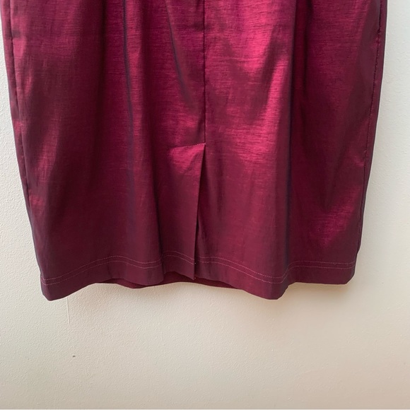 Adrianna Papell Ladies Size 6 Pink Taffeta Pencil Dress Party Cocktail Beaded - Picture 7 of 11